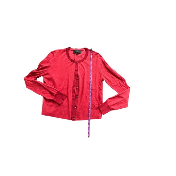 Paule Ka Paris Women's Red Cashmere Blend Knit Cardigan Sweater M - Picture 4 of 10